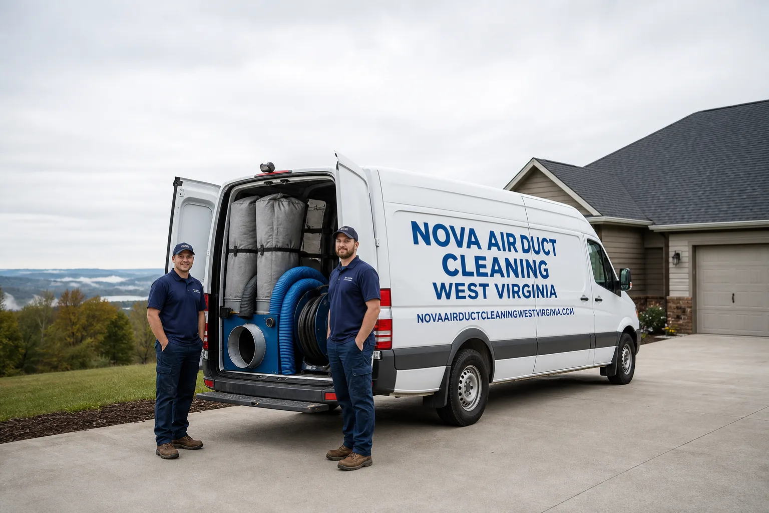 Nova Air Duct Cleaning West Virginia service vehicle and crew in West Virginia, WV